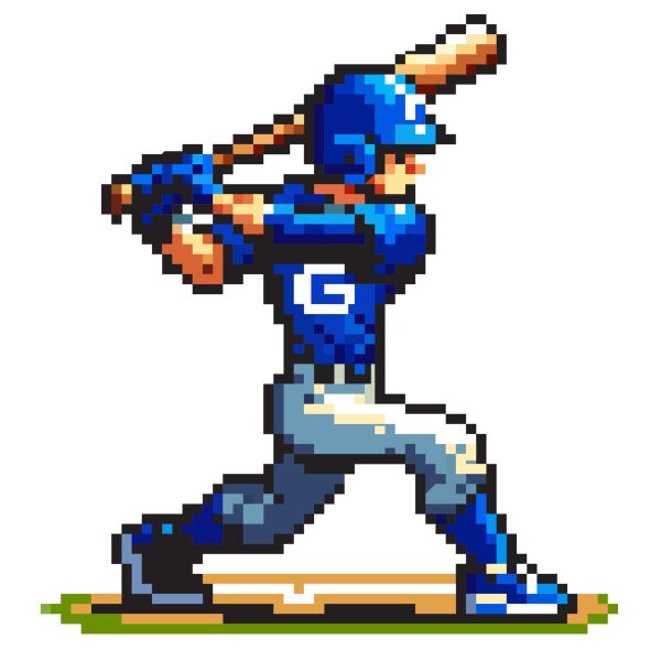 Pixel Baseball Man Sticker Thumbnail