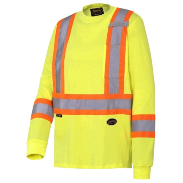 LONG-SLEEVED SAFETY SHIRT HI-VIZ YELLOW/GREEN Thumbnail