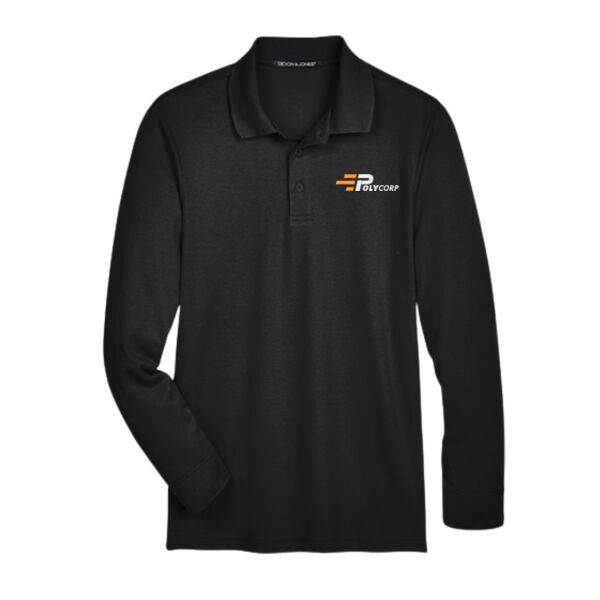 Embroidered Men's Plaited Long Sleeve Polo Thumbnail