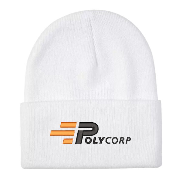Embroidered Unisex Navy Knit Hat Thumbnail